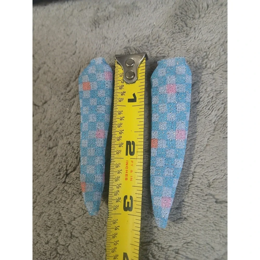 1986 Barbie Friends Fun Time Checkered‎ Socks Blue White Pink Orange
